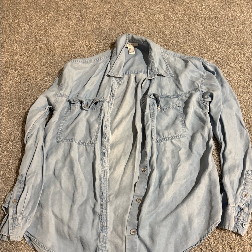Forever 21 Sky Blue Denim Top